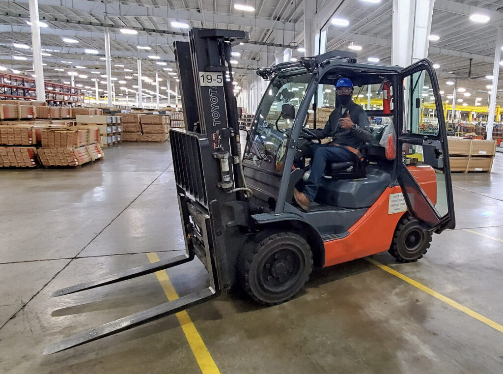 michael fountain in forklift